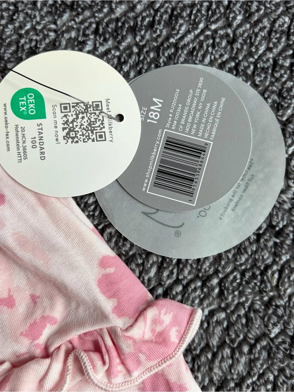 Milkberry Girls 18M Pink Tie Dye Dress - NWT Bamboo Casual Smocked Ruffle Dress
